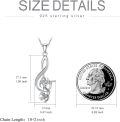 wholesale 925 Sterling Silver Musical Note Ballerina Pendant Necklace for Women and Girls - Dancer -0-3
