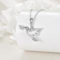 wholesale 925 Sterling Silver Olive Branch Dove Pendant Necklace - Peaceful Bird Jewelry for Women-0-2