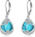 wholesale Sterling Silver Moonstone Leverback Teardrop Dangle Earrings for Women-0-24
