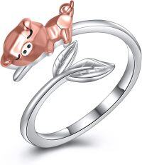 wholesale 925 Sterling Silver Animal Rings Adjustable Cute Jewelry Gift for Her-Pig