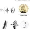 wholesale 925 Sterling Silver Celtic Knot Cross Huggie Hoops Black CZs Minimalist s for Women Girls 4g Lightweight Comfortable Fit Non-Tarnish Nickel Free Hypoallergenic Earings Set of 3 Pairs-0-2