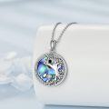 wholesale 925 Sterling Silver 925 Tree of Life Yin Yang Abalone Shell Pendant Necklace for Couples & Families-0-4