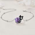 wholesale 14K Gold Pink Crystal Black Cat Pendant Necklace for Women Cats Lover-0-300