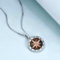 wholesale 925 Sterling Silver Opal Compass Pendant Necklace s for Women Girlfriends Wives Daughters-0-5