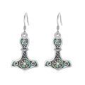 wholesale 925 Sterling Silver Labradorite Tree of Life Mjolnir Thors Hammer Compass Dangle Drop Earrings Gift for Her-0-0