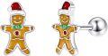 wholesale 925 Sterling Silver Gingerbread Man Stud Earrings-0-0