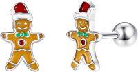 wholesale 925 Sterling Silver Gingerbread Man Stud Earrings-Gingerbread Man