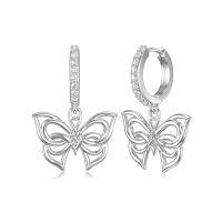 wholesale 925 Sterling Silver Butterfly Drop Earrings-Butterfly