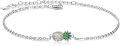wholesale 925 Sterling Silver Pineapple Charm Anklet with Green Enamel and CZs - Adjustable Chain Links for Women's Fashion Jewelry (Beach Style)-0-0