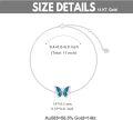 wholesale 14K Gold Chain with Blue Enamel Butterfly Charm Bracelet for Women - Animal Lovers' -0-12