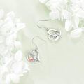 wholesale 925 Sterling Silver Cute Elephant Earrings With Heart Shape And Crystal Accents-0-3