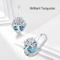wholesale 925 Sterling Silver Tree Of Life Turquoise Drop Earrings For Women-0-5