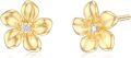 wholesale 14K Yellow Gold Moissanite Diamond Flower Stud Earrings for Women Push Backs Gift for Mom Wife Friend-0-0