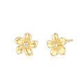 wholesale 14K Yellow Gold Moissanite Diamond Flower Stud Earrings for Women Push Backs Gift for Mom Wife Friend-0-0