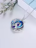 TOUPOP Sterling Silver Crystal Hummingbird Cardinal Owl Necklace-0-2