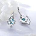 wholesale 925 Sterling Silver Celtic Knot Turquoise Drop Earrings for Women Irish Jewelry 3cm Long-0-2