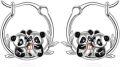 wholesale 925 Sterling Silver Panda Bear Huggers Hoop Earrings - Adorable Gifts for Her Him-0-0