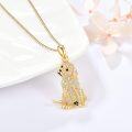 wholesale Gold 925 Sterling Silver CZ Labrador Retriever Puppy Charm Necklace for Pet Lovers-0-1