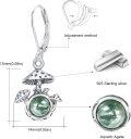 wholesale 925 Sterling Silver Green Moss Agate & Moonstone Mushroom Drop Earrings for Women-0-5