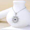 wholesale 925 Sterling Silver Lapis Lazuli Evil Eye Sun Pendant Necklaces Spiritual Protection s for Women and Men with 18+2 Chain-0-1