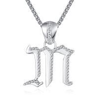 wholesale 925 Sterling Silver Crescent Moon Pendant Necklace Wholesale For Women-Letter-M