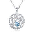 wholesale 925 Sterling Silver Heart Moonstone Tree Of Life Pendant Necklace-0-0