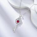 wholesale Metal Stone Birthstone Key Pendant Necklace Gift for Women-0-2