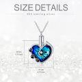 wholesale 925 Sterling Silver Austrian Blue Heart Crystal Paw Print Pet Cremation Jewelry Urn Pendant Necklace-0-5