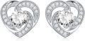 wholesale 925 Sterling Silver Birthstone Heart Stud Earrings Jewelry Gifts for Women-0-72