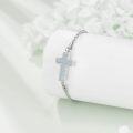 wholesale 925 Sterling Silver Cross Opal Urn Keepsake Memorial Bracelet with Funnel and Fill Tool-0-2