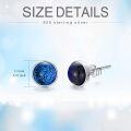 wholesale 925 Sterling Silver Blue Druzy Stone Round Stud Earrings Gift for Her-0-4