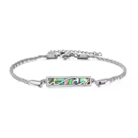wholesale 925 Sterling Silver Abalone Shell Wave Design Charm Bracelet Wholesale for Women-Wave
