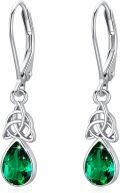wholesale 925 Sterling Silver Green Teardrop Crystal Drop Dangle Hook Earrings s for Women Girls-0-0