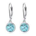 wholesale 925 Sterling Silver Turquoise Drop Earrings For Women And Girls-0-0