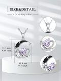 wholesale  Sterling Silver Birthstone Moon Star Heart Pendant Necklace -0-1