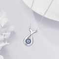 wholesale 925 Sterling Silver Evil Eye Pendant Necklace Blue Gemstone-0-3