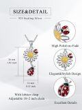 wholesale 925 Sterling Silver Daisy Flower & Ladybug Pendant Necklace for Women-0-4