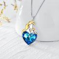 wholesale TOUPOP 925 Sterling Silver With Crystals Mother And Son Pendant Birthday Jewelry For Wife -0-4