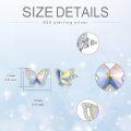 wholesale 925 Sterling Silver AB Color Austrian Crystal Butterfly Stud Earrings for Women and Girls Gifts-0-4