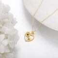 wholesale 14k Heart Pendant With Bee Flower Chain-0-3