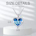 wholesale 925 Sterling Silver Blue Heart Angel Number 333 Pendant Necklace for Women Gifts-0-1