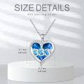 wholesale 925 Sterling Silver Blue Heart Angel Number Pendant Necklace for Women Gifts-0-1