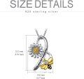 wholesale 925 Sterling Silver Daisy Bee Sunflower Necklace for Women Jewelry-0-5