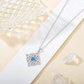 wholesale 925 Sterling Silver Blue Opal Triquetra Celtic Knot Witch's Pendant Necklace for Women Wicca Jewelry-0-1
