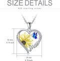 wholesale 925 Sterling Silver Mom Heart Pendant with Yellow Sunflower and Blue Butterfly Necklaces for Women-0-2