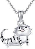 wholesale 925 Sterling Silver Tiger Pendant Necklace Adorable Animal Charm Gifts for Girls and Women-0-0