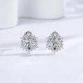 wholesale 925 Sterling Silver Star of David Stud Earrings with Green Agate Gemstone Jewellery Gift for Her-0-1