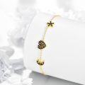 wholesale Gold 14K Moon Heart Star Charm Bracelet Black Crystal Birthday Gifts for Her-0-4