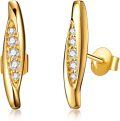 wholesale 14K Gold Moissanite Bar Stud Earrings for Women - Minimalist s for Mom Girlfriend & Daughter-0-0