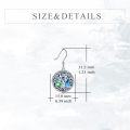 wholesale 925 Sterling Silver Abalone Tree of Life Earrings with Star of David Design-0-3